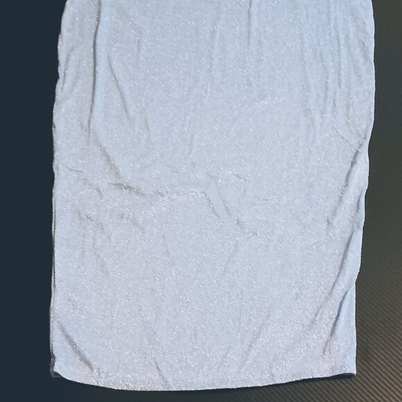 Naked Wardrobe Metallic Hourglass Midi Dress in Blue, Size‎ 1X - Picture 4 of 14